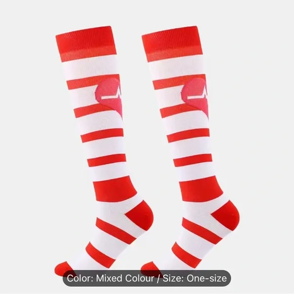 5 Pairs Medical Novelty Pattern Compression Knee High Socks - Picture 5 of 9